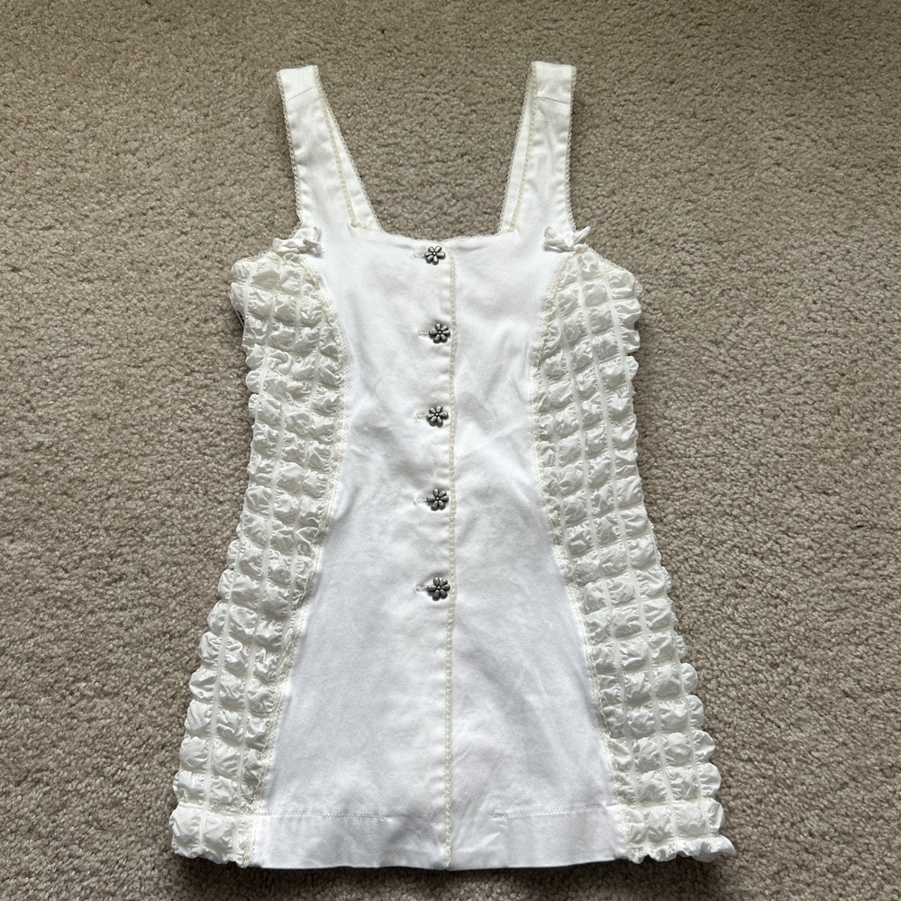 Bill Tornade Girls 14 Ivory Textured Alpine Oktoberfest Flower Button Top